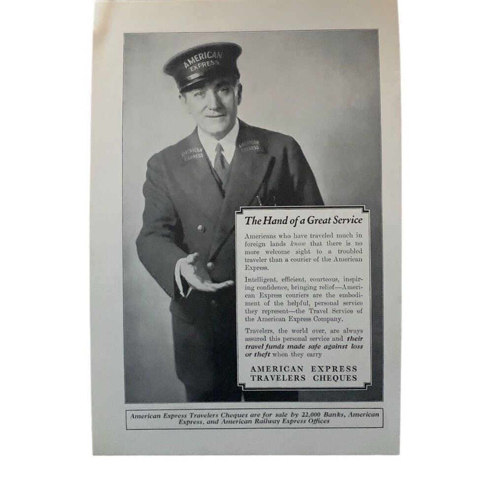 Vintage 1927 American Express Great Service Ad Advertisement